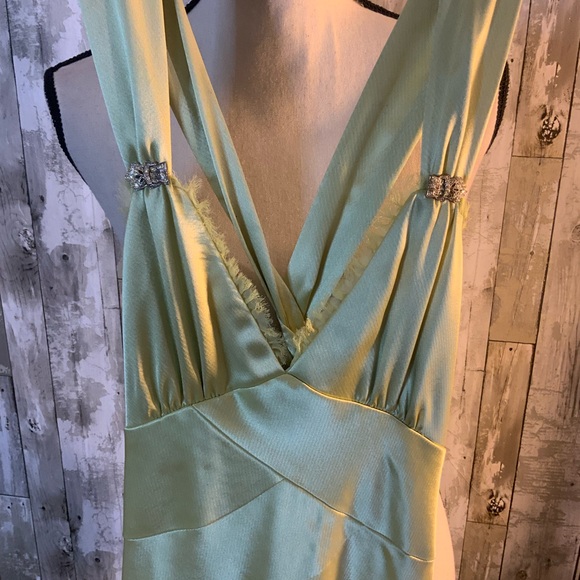 Cache Lime Green High Low Dress. Size 2 - Picture 2 of 9